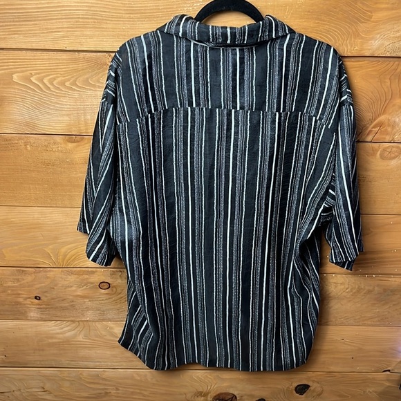 Mench Platinum Men's XL Black Gray Short Sleeve Casual Button Down Shirt event - Picture 6 of 7